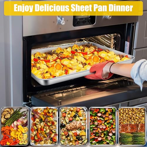 Homikit 1PC 18 x 13 Inches Stainless Steel Half Baking Sheet Pan, Non Toxic - size: 17.5x13x1