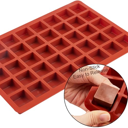 JOERSH Square Silicone Caramel Hard Candy Molds, 2 Pack, 1.2" x 1.2" x 0.7" - color: 2 Pcs: 40 Cups, 1.2x1.2x0.7 Inch
