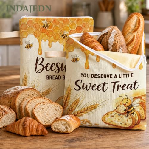 Sweet Baking Lover Gifts Beeswax Bread Bags 2 Pack XL 13x17in - color: Sweet Treat