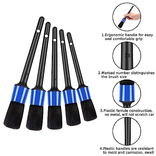 HMPLL 10pcs Detailing Brush Set, Blue - color: blue