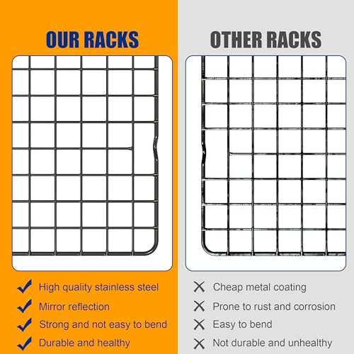 2 PCS Cooling Racks for Cooking and Baking, 10" x 15", Black - color: Black, size: 10‘’x15‘’-2PC
