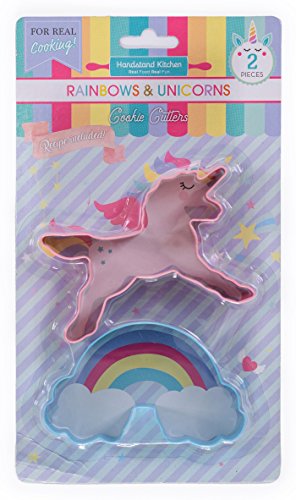 Handstand Kitchen 2-piece Cookie Cutter Set - Rainbow and Unicorn - color: Rainbow