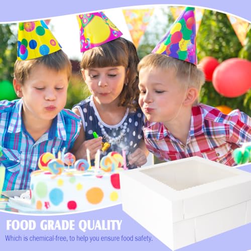 JJO Cake Boxes with Window 14x14x6 Inch 10 Pack,Wedding Cake Boxes