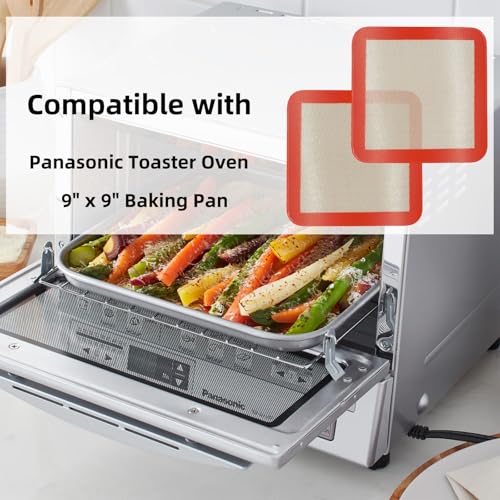AMYONE Square Silicone Baking Mats for 9 Inch Baking Pan, Platinum, 2PCS - size: 9"L x 9"W