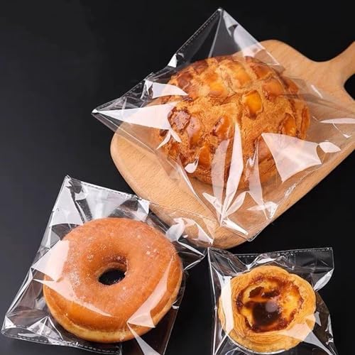 KoberrLi 5½ x 7¼ inchs Self Sealing Resealable Cello Cellophane Bags 100 Pcs Clear Cookie Bags Self Adhesive for Candy Cookies Cards - size: 5.5x7.2 Inch (Pack of 100)