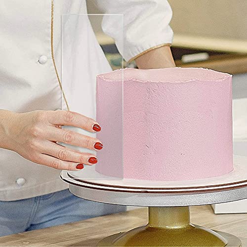 Woohome 6 PCS Acrylic Cake Scraper Decorating Transparent Cake Cream Scraper Clear Icing Comb Contour Decorating Set for Bread Pastry Cake Decorating Supplies DIY Kitchen Bakery Baking Tool - color: 6PCS
