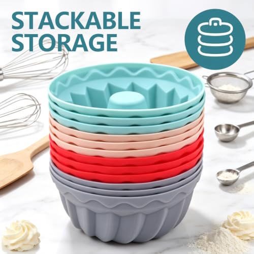 12 Pack Reusable Silicone Cupcake Liners Baking Cups Liners - color: Red, Pink, Grey, Light Green