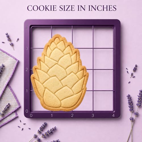 Pine cone cookie cutter stamp - Fall series - 15mm deep Cookie cutter, Image press - Marshmallow Bliss - color: Pine cone