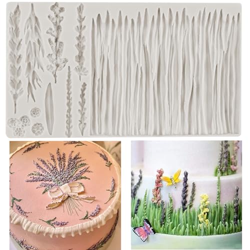 Lavender Flower Fondant Molds Wheat Leaf Candy Silicone Mold