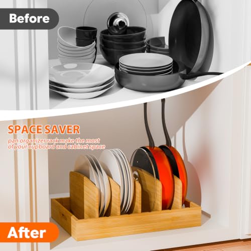 Simple Trending Extra Large Lid Organizer Bamboo, Pots Pans Lid Holder