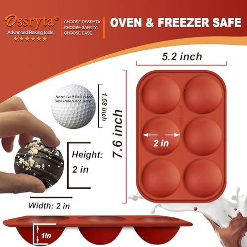 6-Cavity Medium Semi-Sphere Silicone Molds - Hot Chocolate Bomb Molds for Baking, Dome Cakes, Candy, Jelly & Mousse - Reusable, Non-Stick Half Sphere Chocolate Mold Set (2 Pack) - color: 2Pcs, Medium 6-Cavity molds, size: Semi Sphere