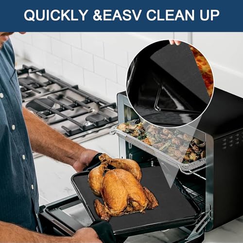 GCQ Oven Liners for Ninja DT201 DT251 Foodi 10-in-1 Smart XL Air Fry Oven, 10.83"x12.4" Oven Liner for Bottom of Oven Non-Stick Heat-Resistant Reusable Mats, 4 Pack