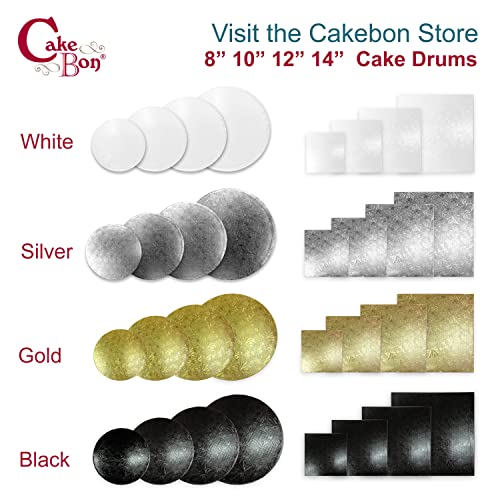 Cakebon Cake Boards 8" Silver Round Cake Drums 1/2" Thick Smooth Edge 1Pack - color: Silver, size: 8 Inch
