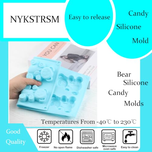 6 Cavity Bear Silicone Candy Molds - color: Style E