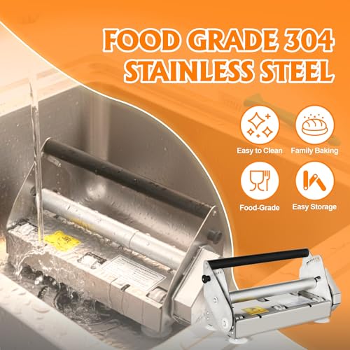Folding Dough Sheeter Machine, Adjustable Thickness for Home & Bakery Use