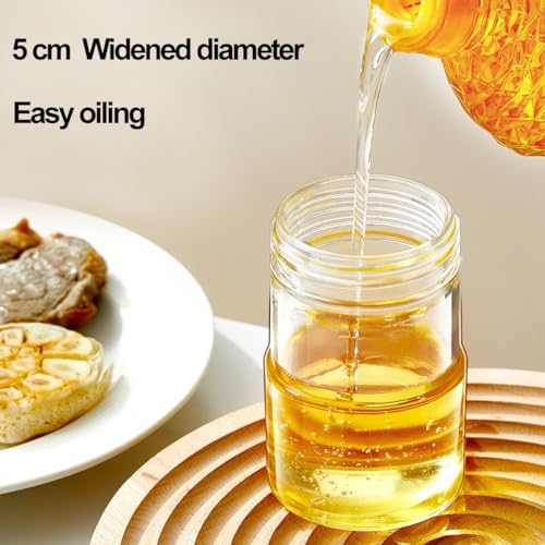 Glass Oil Dispenser with Heat Resistant Brush,Oil Dispenser Bottle with Silicone Pastry Brush for Kitchen,Cooking Vinegar and Sauce BBQ Grill Frying (Oil Dispenser-White) - color: Oil Dispenser-White