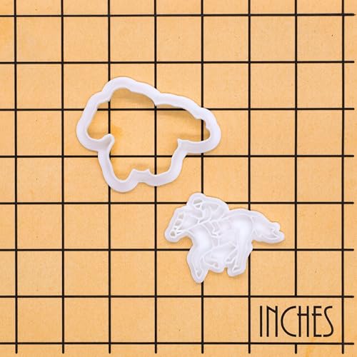 BAKERLOGY Jockey Mini Cookie Cutter & Stamp Set – Horse Riding Fondant Embosser for Equestrian Baking, Pony Party, Race Day, Cake Decorating Tool