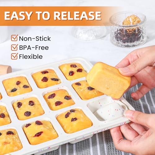 Silicone Mini Loaf Pans with Metal Reinforced Frame,12-Cavity loaf pans 2Pc - size: Mini (12-Cavity)