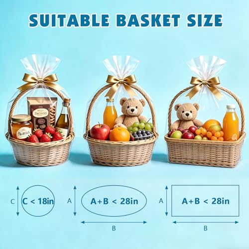 8 Pcs Shrink Wrap Bags, 30 x 40in Shrink Cellophane Bags for Gift Baskets - color: 30in x 40in-8pcs