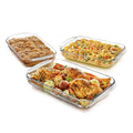 Libbey Baker's Basics Rectangular 3-Piece Glass Casserole Baking Dish Set - color: Basic - 3pc Rectangle Set