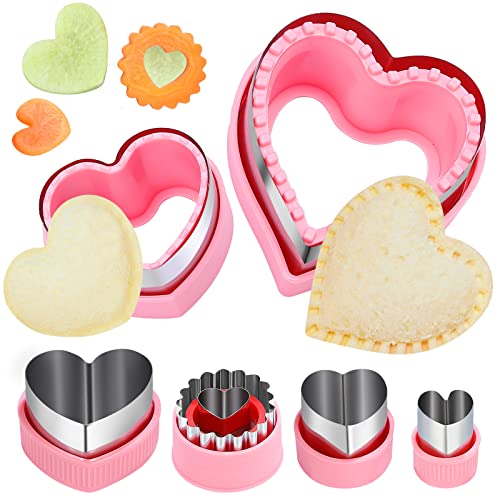 BakingWorld Heart Cookie Cutter & Sandwich Sealer, 6-Pc Valentines Set