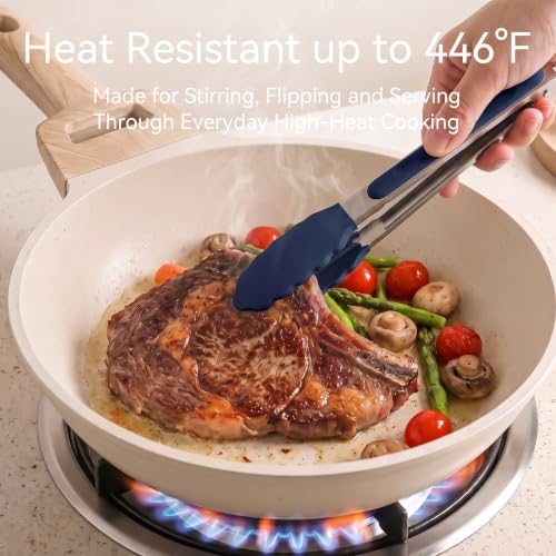 Silicone Kitchen Utensils Set, Heat-Resistant Cooking Utensils, BPA-Free - color: Blue