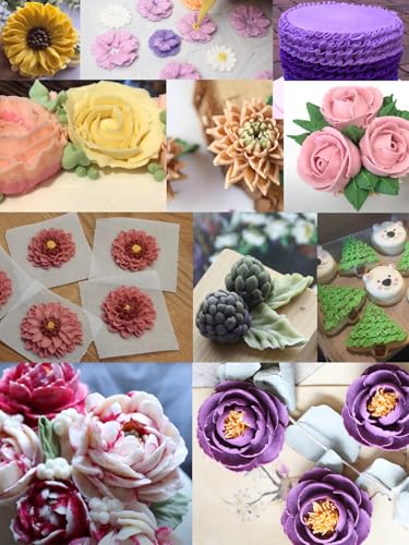 Petal Piping Tips Set 104 123 124 125 126 127 79 81 352 with Bags for Cakes - color: B
