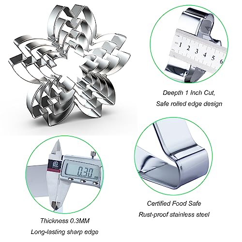 Cherry Blossom Flower Cookie Cutter Set - 4 Piece Sakura Cookie Cutters - Stainless Steel - color: Cherry Blossom
