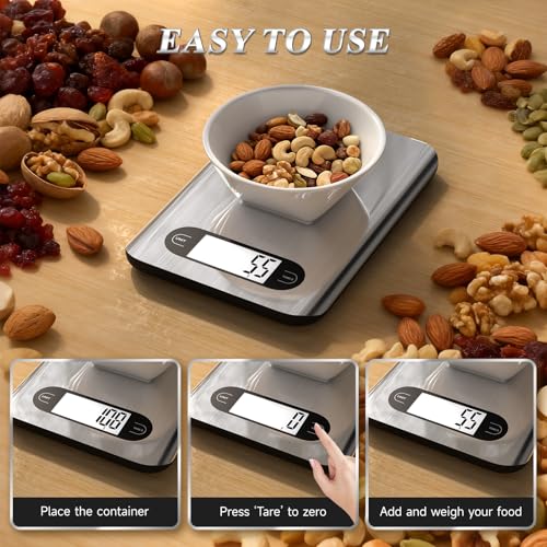 Digital Kitchen Scale, Weight Grams and Ounces for Cooking and Baking