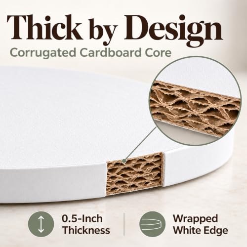 12 Inch Cakeboard 12 Pack, 1/2 Inch Thick Round Cake Boards, Bend Resistant & Sturdy White Cake Cardboard for Presenting Heavy/Tall Tiered Cakes, Base Para Pastel - size: 12 inch