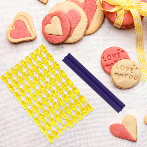 Cookie Stamps, Numbers Alphabet Stamps for Cookie Chocolate, 72 PCS