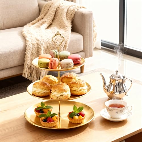 3 Tier Stainless Steel Cupcake Tower Dessert Stand 2 Pcs