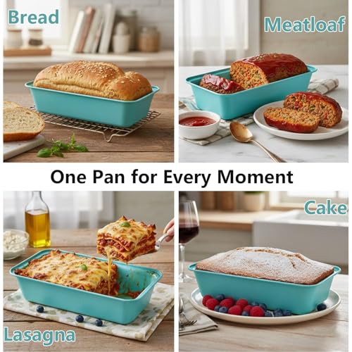 3-Pack 12x4 Long Loaf Pans, Nonstick Carbon Steel Bread Baking Pan