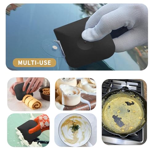 Herda Pan Scraper Pot Scraper Plastic Kitchen Scraper Tool,Food Scraper - color: Black, size: 5-PACK