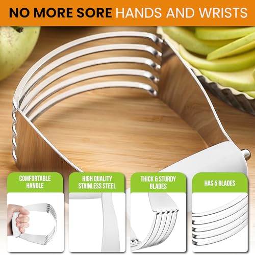 Spring Chef Medium Dough Blender Hand Tool - Durable Pastry Cutter - White - color: White, size: 3" Medium