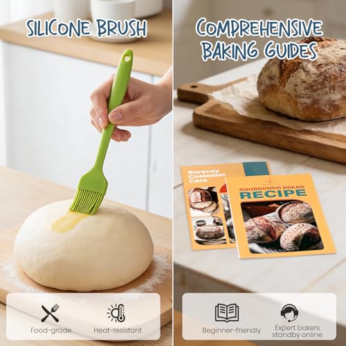 Rorecay Sourdough Starter Kit with Banneton Bread Proofing Baskets