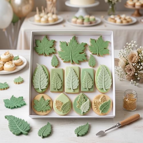 Leaf Silicone Mold Ginkgo Leaves Maple Leaf Fondant Molds Set Of 3 - color: Style J