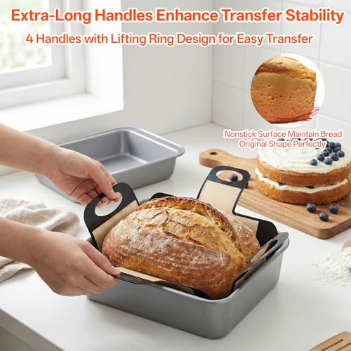 Qianyu 2 Pcs Silicone Bread Loaf Pan Liners Reusable Bread Baking Mat