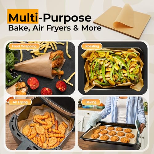 Vailnd 220 Pcs Unbleached Parchment Paper Sheets for Baking 12" X 16"