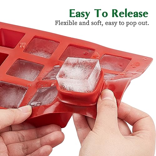 JOERSH Cube Cake Silicone Mold, 2 Pack, 1.2" x 1.2" x 1.2", 30-Cavity - color: 2 Pcs: 15 Cups, 1.2x1.2x1.2 Inch