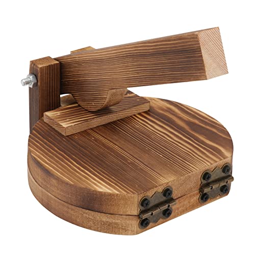 DOITOOL Wooden Dumpling Press with Handle Dough Presser