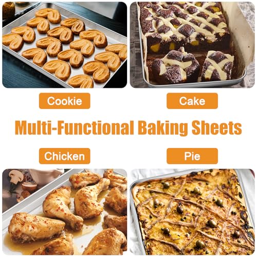 TeamFar Baking Sheet, Cookie Sheets Baking Pans Set of 3, 16/12.5/10.5 Inch - size: 16" & 12.5" & 10.5"