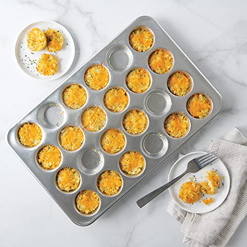 Nordic Ware Natural Aluminum Commercial Petite Muffin Pan, 24-Cavities (Pack of 4) - size: 24-Cavities (Pack of 4), style: 24-Cavities Petite