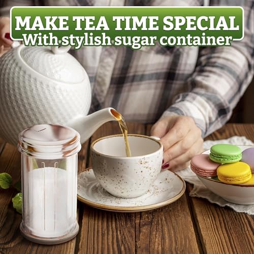 12 Oz Glass Sugar Dispenser with Pour Spout, Sugar Container for Coffee Bar - size: 1 Pcs 12 Oz