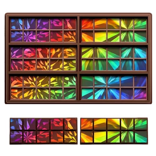 Christmas Candy Molds Holographic Chocolate Mold Silicone, Diamond - color: Windmill and Diamond, style: Square