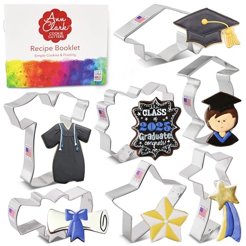 Ann Clark Graduation Cookie Cutters Set of 7, Made in USA