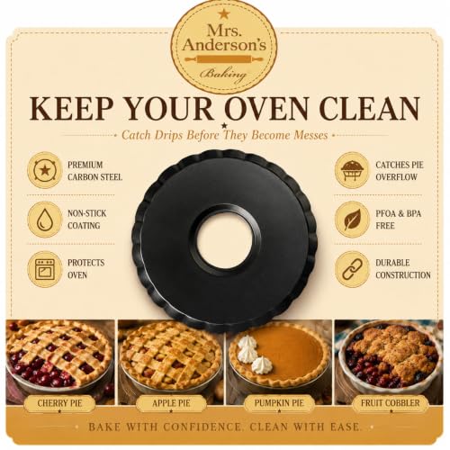Mrs. Anderson’s Baking Non-Stick Pie Drip Catcher Pan, Carbon Steel with Premium Non-Stick Coating, PFOA and BPA Free - style: Drip Catcher Pan