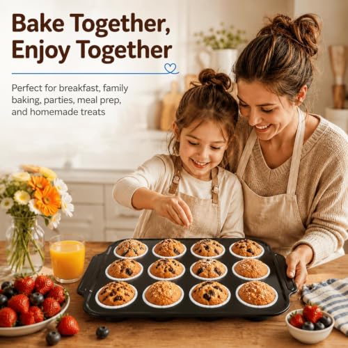 2 Pack Silicone Muffin Pans for Baking, 12-Cup Muffin Tin with Metal Frame - color: 2 White