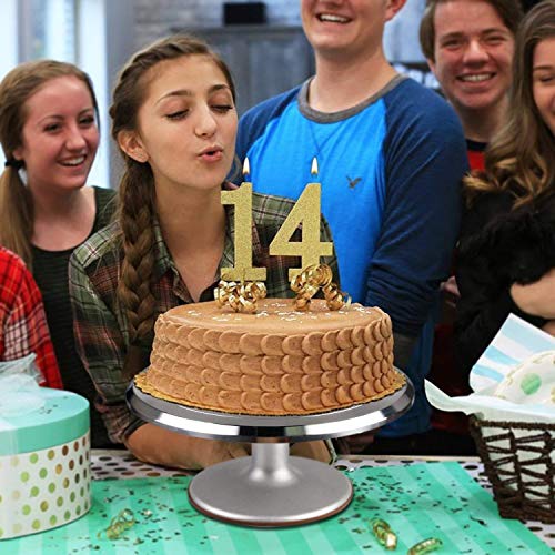 Aluminium Alloy Revolving Cake Turntable, 40 Pieces Cake Decorating Supplies Kit with Angled Icing Spatula, Cake Leveler, Smoother, 12 Inch