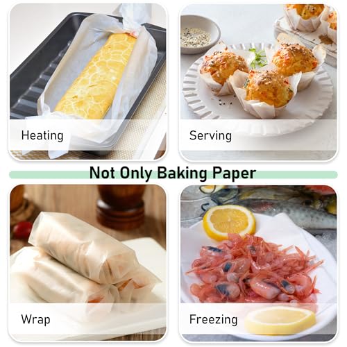 EcoDispose 200 Pcs Non-Stick Parchment Paper Baking Sheets 16-3/8"x24-3/8" - color: White, size: Full pan -200PCS